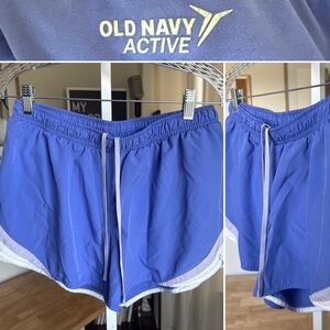 WOMENS OLD NAVY GO DRY SHORTS SIZE L PURPLE ELASTIC WAIST DRAWSTRING